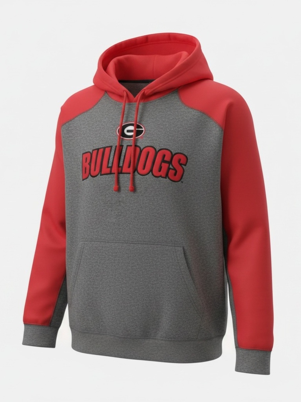 Bulldogs Two-Tone Hooded Sweatshirt - Red & Gray